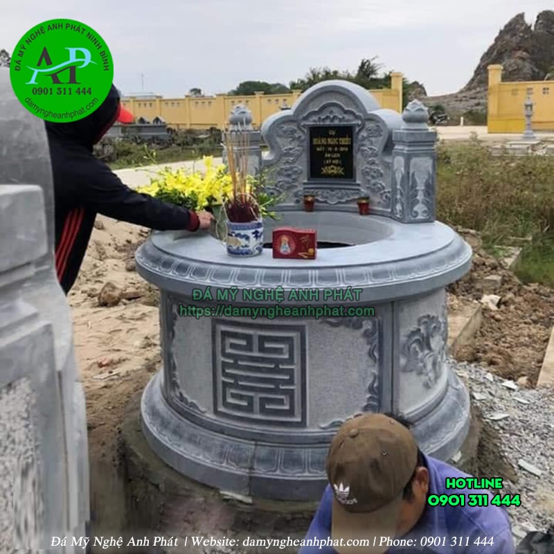 mộ đá tròn bằng đá ninh vân ninh bình